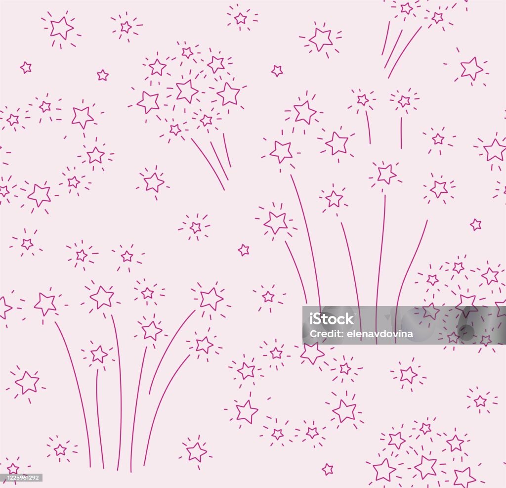 Pink Fire Works Pattern Fireworks Seamless Pattern Pink Stock Illustration - Download Image Now ...
