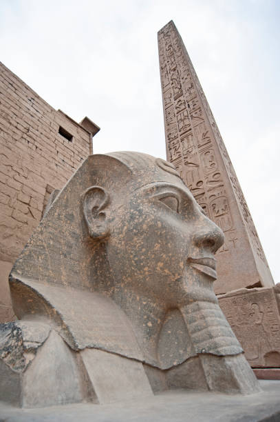 istock Statue of pharaoh head at an ancient egyptian temple 1225961932