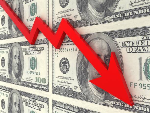 istock Money finance crisis falling graph chart USA dollar 1225962116