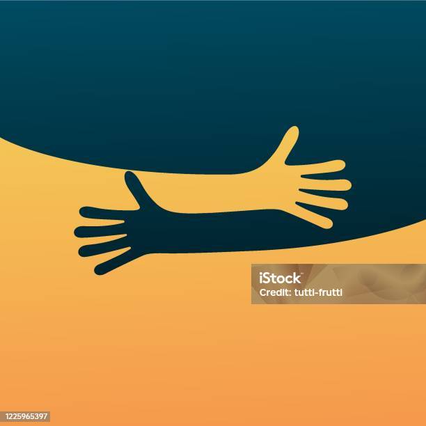 Hugblueorange Stock Illustration - Download Image Now - Embracing, Support, Friendship
