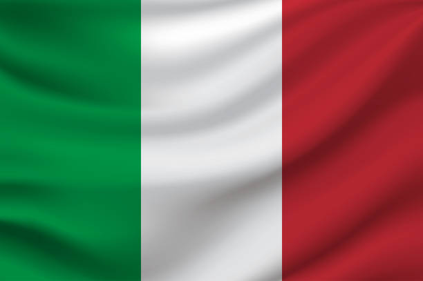 illustrazioni stock, clip art, cartoni animati e icone di tendenza di bandiera dell'italia. vettore - bandiera italiana