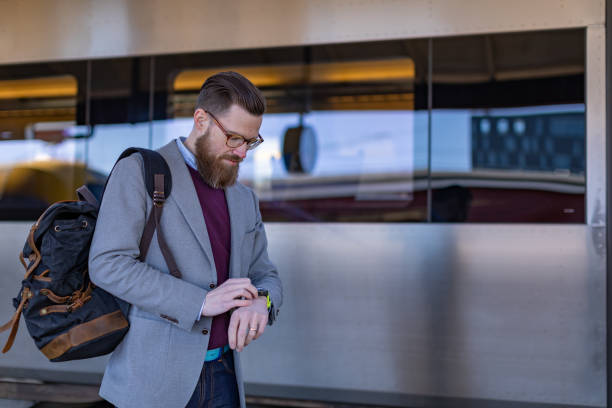 istock A man on his way to the train 1225977396