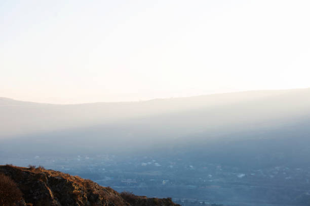 istock Beautiful view from Jvari Monastery to town of Mtskheta 1225977983