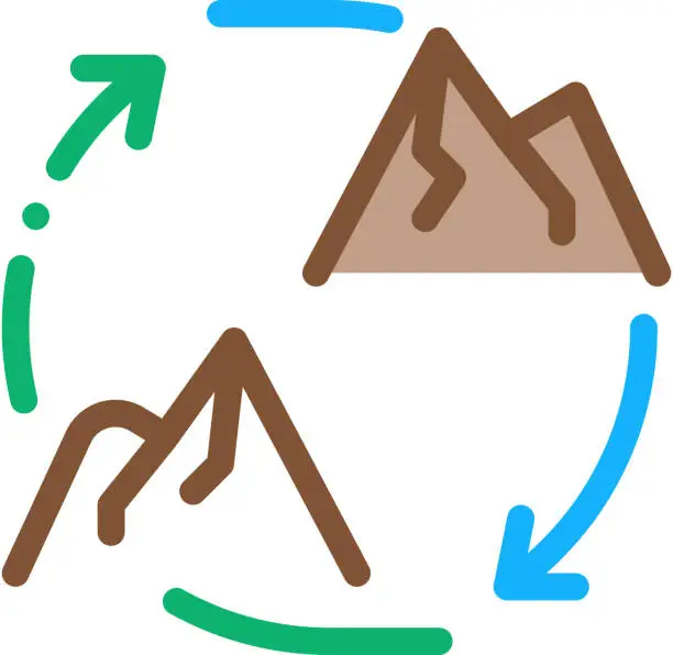 Vector illustration of running between hills of al-safa and al marva icon vector outline illustration