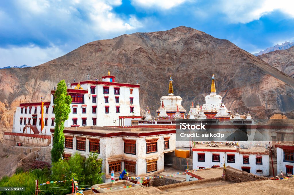 Lamayuru Monastery in Ladakh, north India Lamayuru Monastery or Gompa is a tibetan style  buddhist monastery in Lamayuru village in Ladakh, north India India Stock Photo