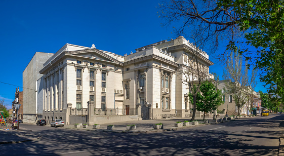 Odessa, Ukraine 03.05.2020. The building of the scientific library in Odessa, Ukraine, on a sunny spring day