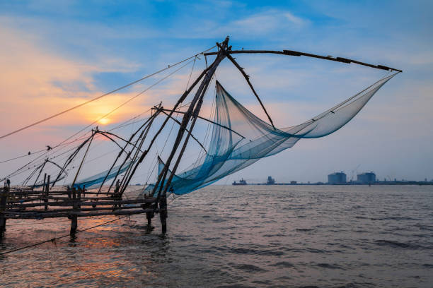istock Chinese fishing nets in Cochin 1225986208