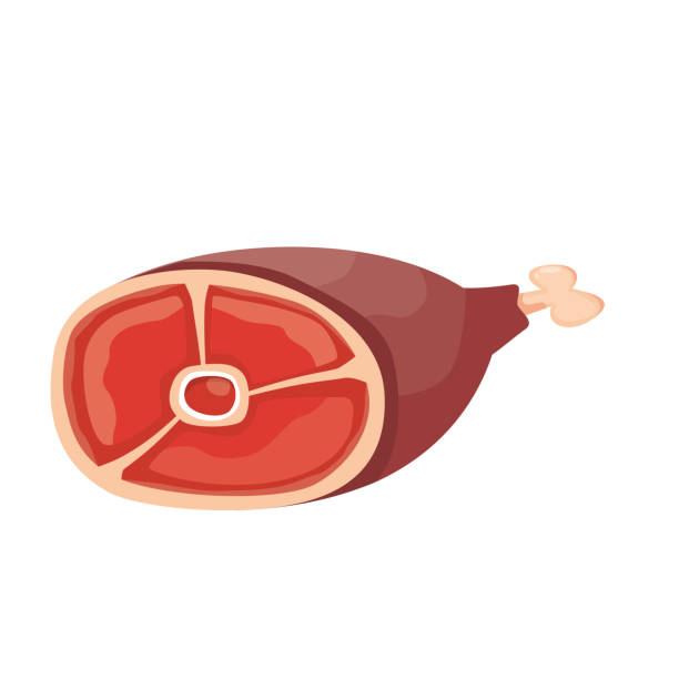 40+ Smoked Ham White Background Stock Illustrations, Royalty-Free