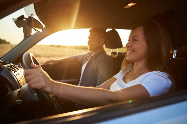istock Young couple traveling with smile on the face 1225992123