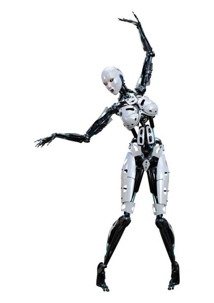 istock 3D illustration female robot on white 1225995420