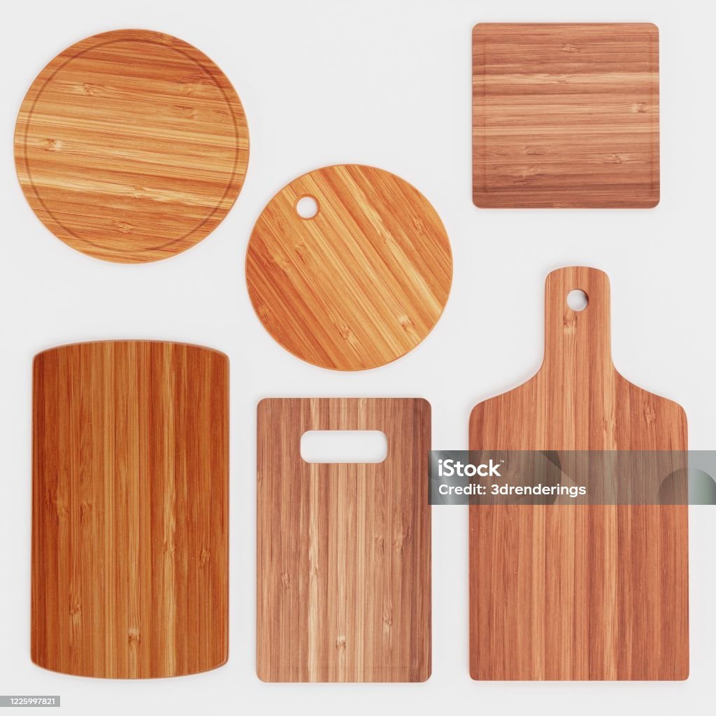Realistic 3d Render of Chopping Boards Chef Stock Photo