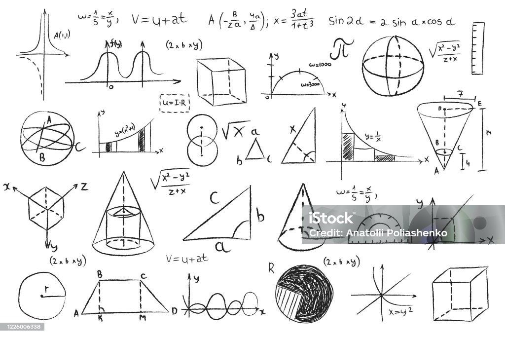 Theta Math Drawing Doodle Math Trigonometry Stock Illustration - Download Image Now ...