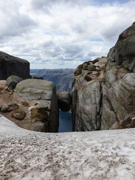 Rock between cliff 