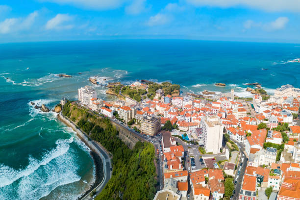 Biarritz aerial panoramic view, France