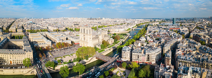Aerial View Of Eiffel Tower And The City Of Paris
