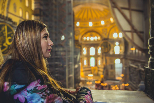 istock Woman in Hagia Sophia 1226011729