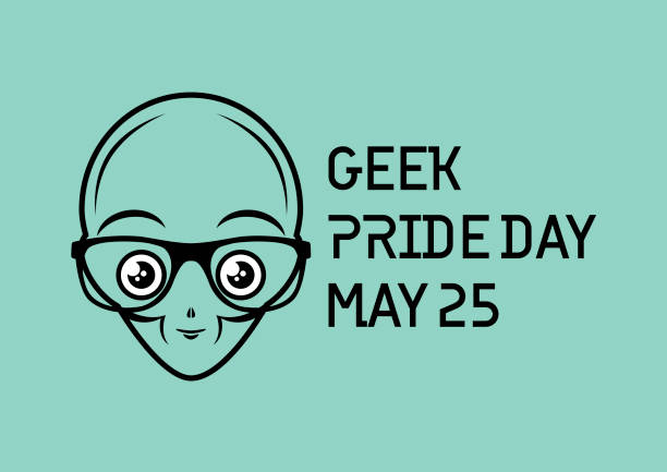 ilustrações de stock, clip art, desenhos animados e ícones de geek pride day vector - alien monster green futuristic