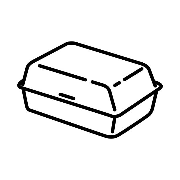 Foam meal box icon vector illustration polystyrene box stock illustrations