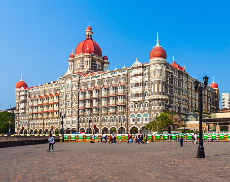 MUMBAI, INDIA - FEBRUARY 21, 2014: Taj Mahal Palace Hotel is a five star luxury hotel in Mumbai city, Maharashtra state of India