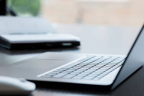 istock An open laptop on desk in workstation 1226021875