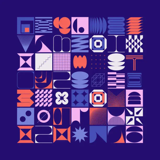 Vector illustration of Collection Of Abstract Vector Geometric Shapes