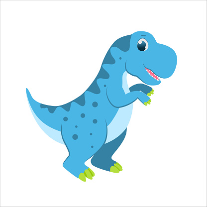 Cute Cartoon Vector Blue Dinosaur For Kids Stock Illustration - Download  Image Now - Ancient, Animal, Art - iStock