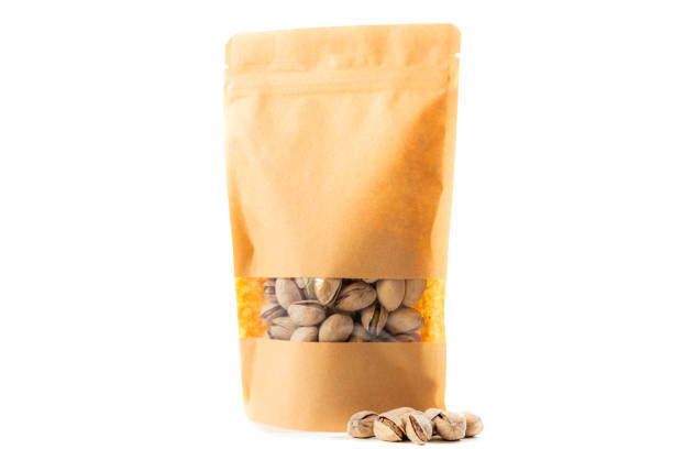 istock brown paper doypack standup biodegradable food packaging with window zipper on white background 1226027226