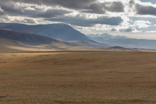 istock Typical view of Mongolian landscape. Mongolia steppe, Mongolian Altai 1226027444