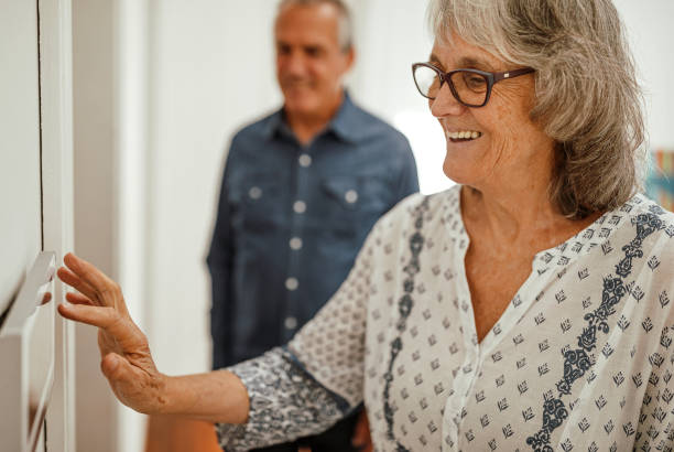 istock Senior woman using the intelligent home system 1226038027