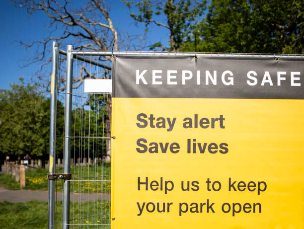 istock COVID19 Stay Alert public space sign 1226038939