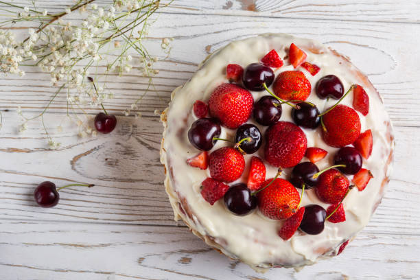 istock Homemade Strawberry Cherry Cake 1226040888