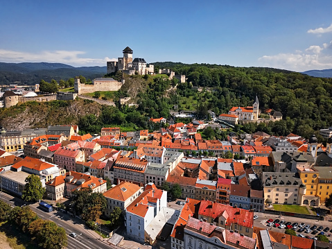 Aerial view of Trencin, Slovakia