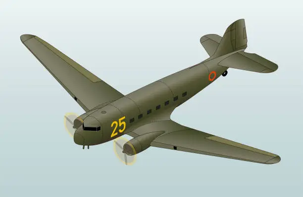 Vector illustration of historic airplane
