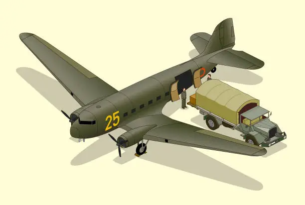 Vector illustration of historic airplane