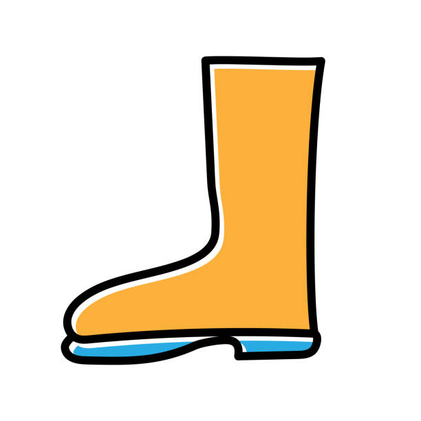 ilustraciones, imágenes clip art, dibujos animados e iconos de stock de botas dibujado a mano diseño vectorial icono - fashion group of objects shoe boot