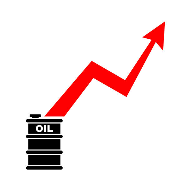 istock Chart for growth prices for oil and petroleum products. Oil growing graph 1226046321
