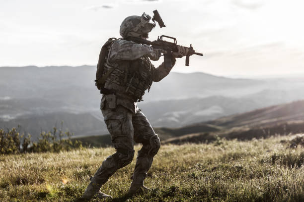 istock Fully Equipped Army soldier in action 1226051788