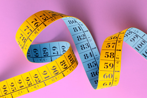Measuring tape. Photo with clipping path.