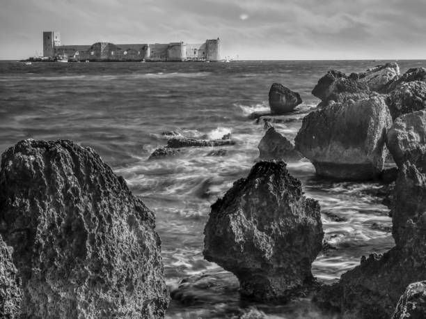 istock Autumn sea side in monochrome 1226059648