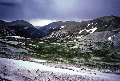Rocky Mountain National Park - Trail Ridge Road After Hailstorm - 2004. Scanned from Kodachrome slide.