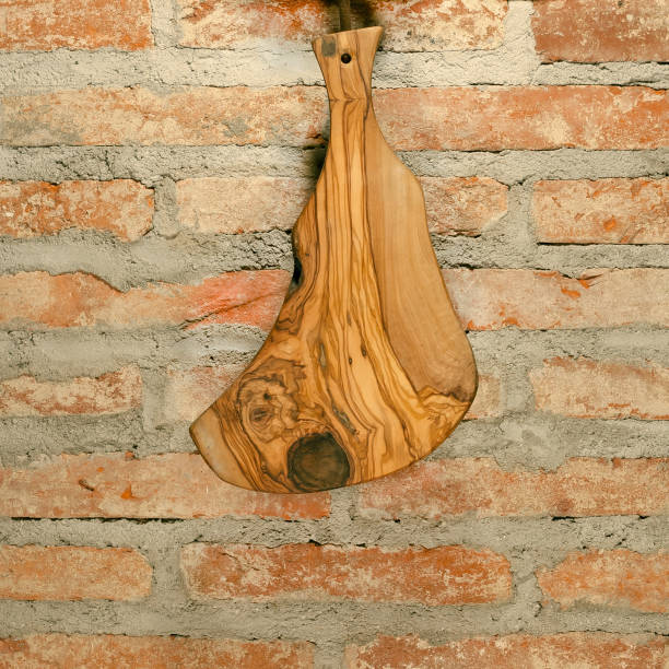 istock Handmade natural wood chopping board 1226063080