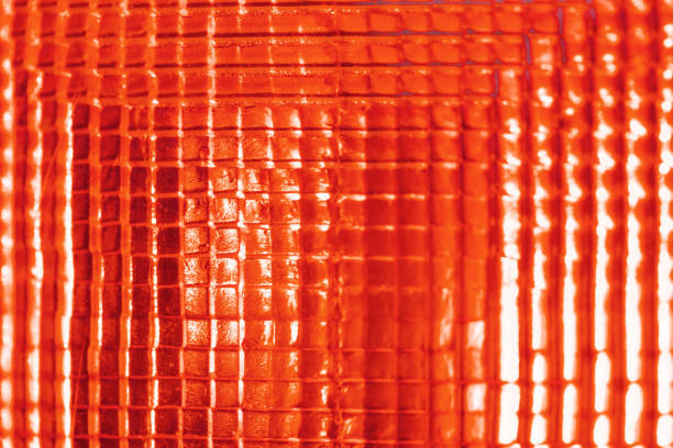 Old car brake light in red glass Background