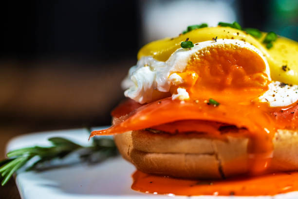 istock Egg Benedict with smoked salmon and fresh Hollandaise sauce. 1226065529