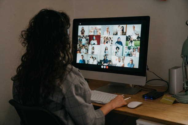 istock Young woman having a video call with her colleagues 1226068209
