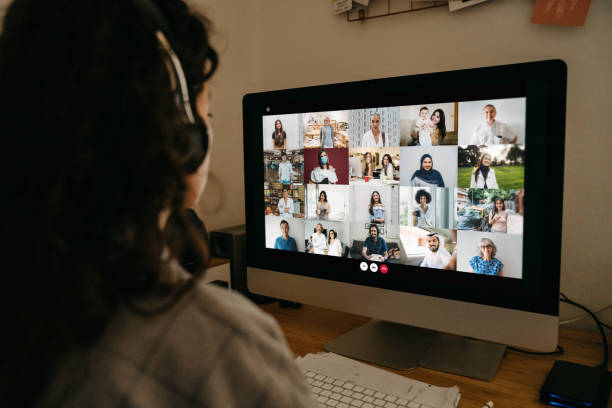 istock Young woman having a video call with her colleagues 1226068210