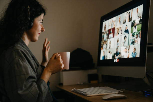 istock Young woman having a video call with her colleagues 1226068237