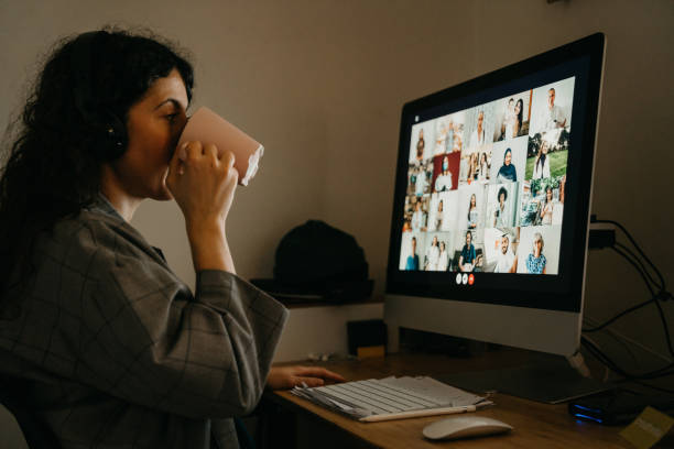istock Young woman having a video call with her colleagues 1226068246