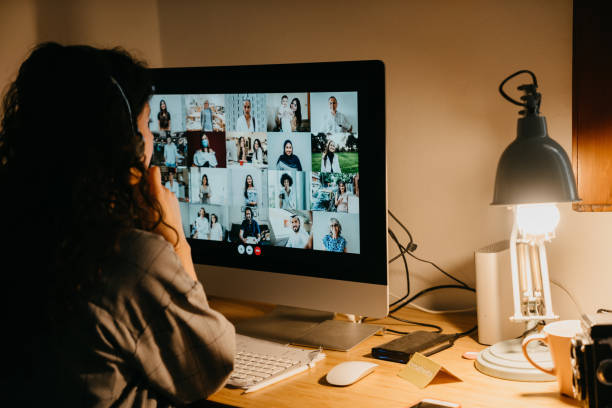istock Young woman having a video call with her colleagues 1226068279
