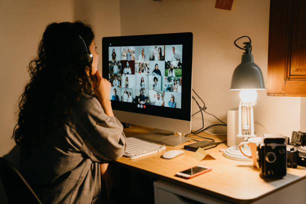 istock Young woman having a video call with her colleagues 1226068284