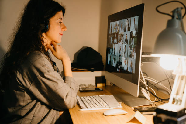 istock Young woman having a video call with her colleagues 1226068298